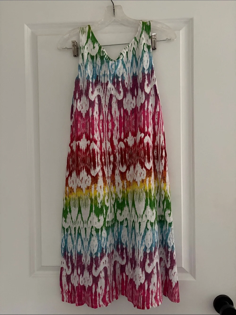 Fresh Produce Rainbow Tie-Dye Tent Dress swim coverup sz S